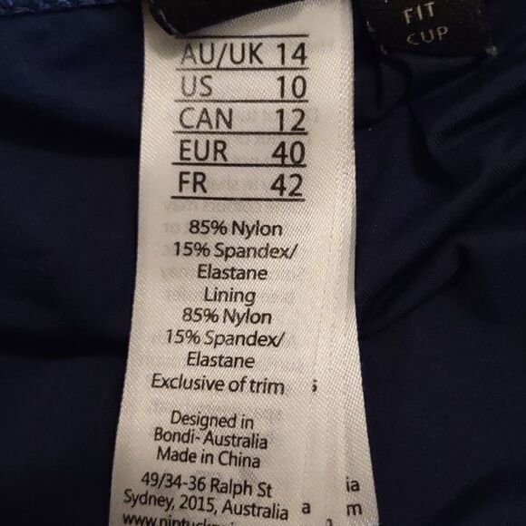 Niptuck, size 10, blue white floral swimsuit adjustable strap shirred molded cup - Picture 7 of 8